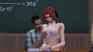 Super-naughty Female Student Taunting Older Educator - Interracial - School Fuck-a-thon